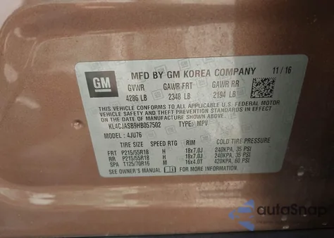 2017 Buick Encore Preferred z USA, uszkodzony, nr VIN KL4CJASB9HB057502